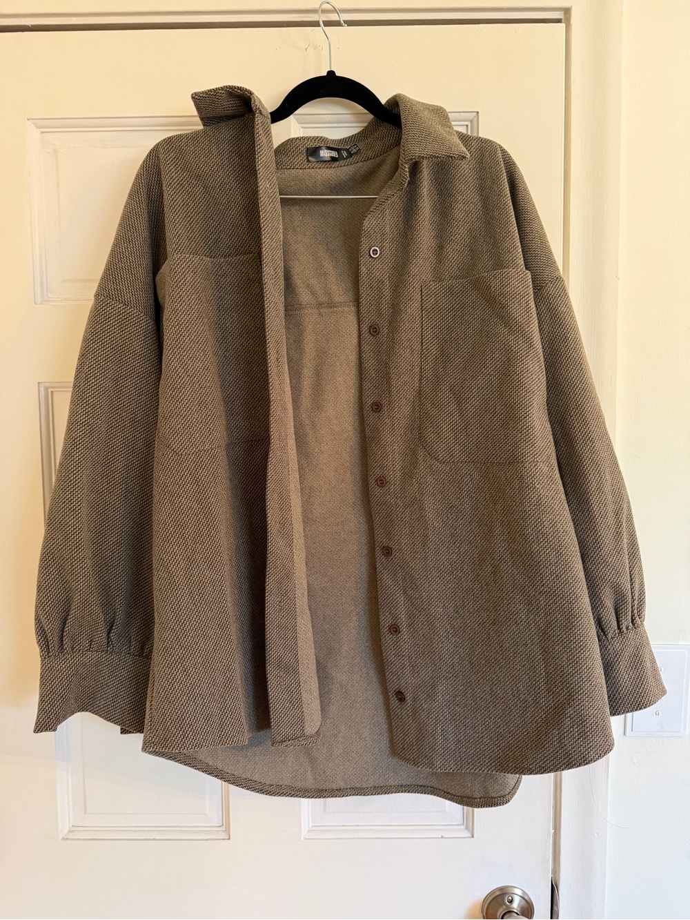 Missguided Lightweight Shacket in Taupe
